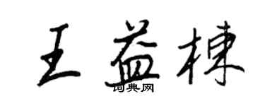 王正良王益栋行书个性签名怎么写