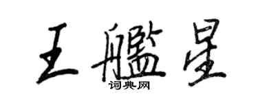 王正良王舰星行书个性签名怎么写