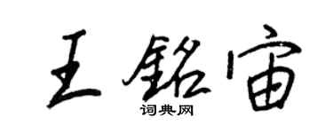 王正良王铭宙行书个性签名怎么写