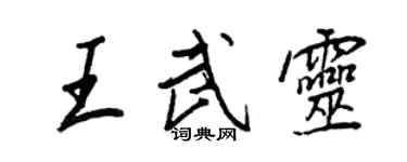 王正良王武灵行书个性签名怎么写
