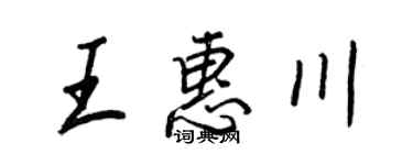 王正良王惠川行书个性签名怎么写