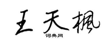 王正良王天枫行书个性签名怎么写