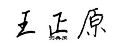 王正良王正原行书个性签名怎么写