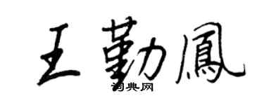 王正良王勤凤行书个性签名怎么写