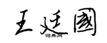 王正良王廷国行书个性签名怎么写