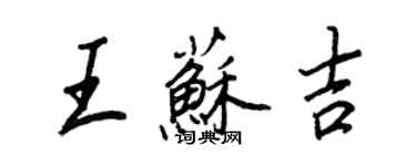 王正良王苏吉行书个性签名怎么写