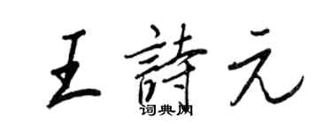 王正良王诗元行书个性签名怎么写