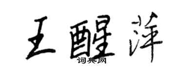 王正良王醒萍行书个性签名怎么写