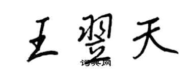 王正良王翌天行书个性签名怎么写