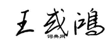 王正良王或鸿行书个性签名怎么写