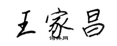王正良王家昌行书个性签名怎么写