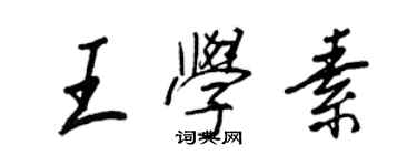 王正良王学素行书个性签名怎么写