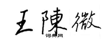 王正良王陈微行书个性签名怎么写