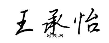 王正良王承怡行书个性签名怎么写