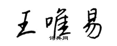 王正良王唯易行书个性签名怎么写