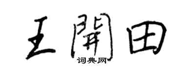 王正良王开田行书个性签名怎么写
