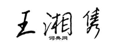王正良王湘隽行书个性签名怎么写