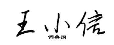 王正良王小信行书个性签名怎么写