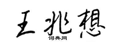 王正良王兆想行书个性签名怎么写