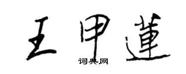 王正良王甲莲行书个性签名怎么写