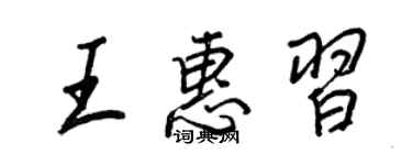 王正良王惠习行书个性签名怎么写
