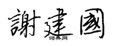 王正良谢建国行书个性签名怎么写