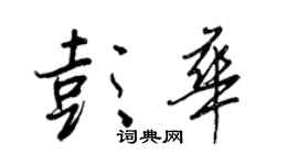 王正良彭华行书个性签名怎么写