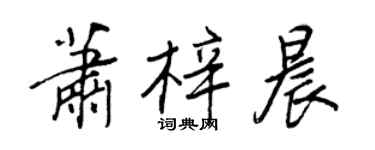 王正良萧梓晨行书个性签名怎么写