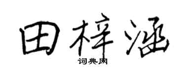 王正良田梓涵行书个性签名怎么写