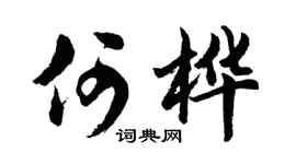 胡问遂何桦行书个性签名怎么写