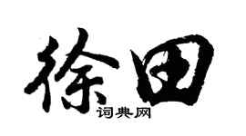 胡问遂徐田行书个性签名怎么写