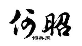 胡问遂何昭行书个性签名怎么写