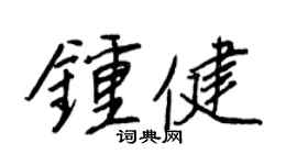 王正良钟健行书个性签名怎么写