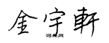 王正良金宇轩行书个性签名怎么写