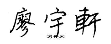 王正良廖宇轩行书个性签名怎么写