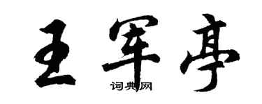 胡问遂王军亭行书个性签名怎么写