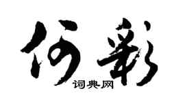 胡问遂何彩行书个性签名怎么写