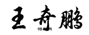 胡问遂王奇鹏行书个性签名怎么写