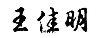 胡问遂王佳明行书个性签名怎么写