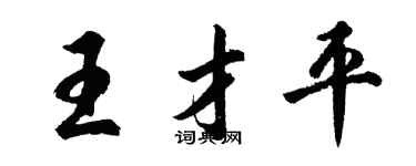 胡问遂王才平行书个性签名怎么写