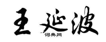 胡问遂王延波行书个性签名怎么写