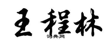 胡问遂王程林行书个性签名怎么写