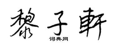王正良黎子轩行书个性签名怎么写