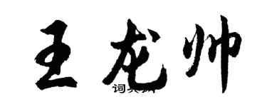 胡问遂王龙帅行书个性签名怎么写