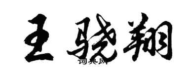 胡问遂王骁翔行书个性签名怎么写