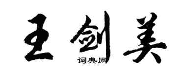 胡问遂王剑美行书个性签名怎么写