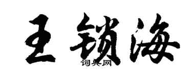 胡问遂王锁海行书个性签名怎么写