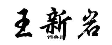 胡问遂王新岩行书个性签名怎么写