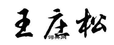 胡问遂王庄松行书个性签名怎么写