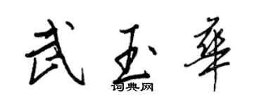 王正良武玉华行书个性签名怎么写